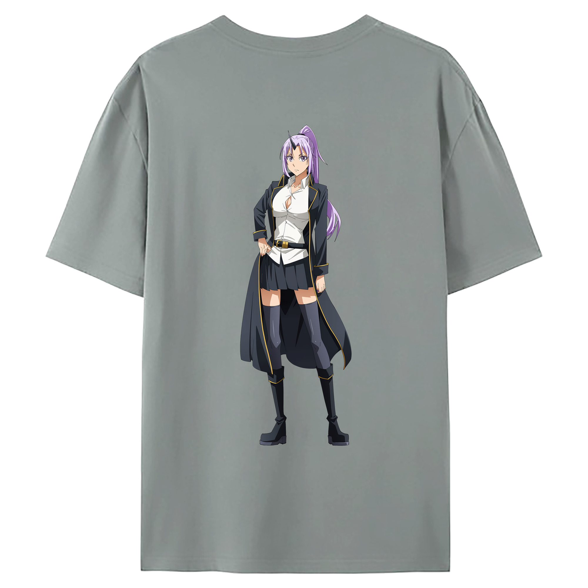 （画像用） 転スラ Regarding Reincarnated to Slime 綿100％ メンズ半袖Tシャツ（バックプリント） 通気性